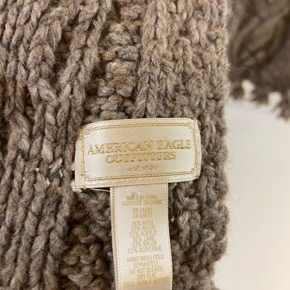 American Eagle wool blend scarf gray 64x7” - Picture 2 of 6